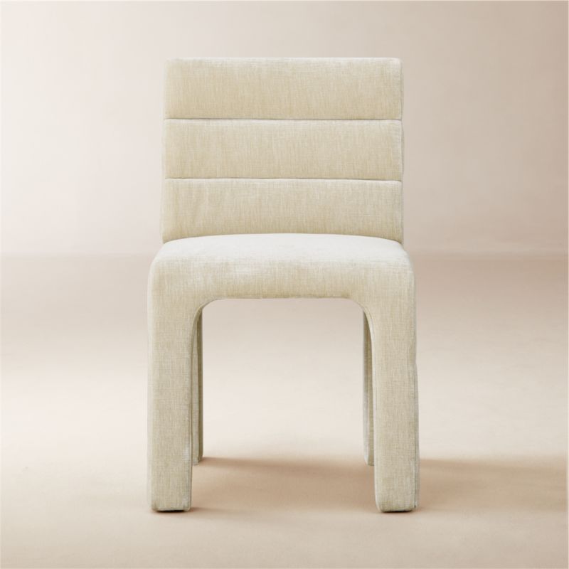 Castell Cream Channel Tufted Performance Fabric Dining Chair - image 0 of 10