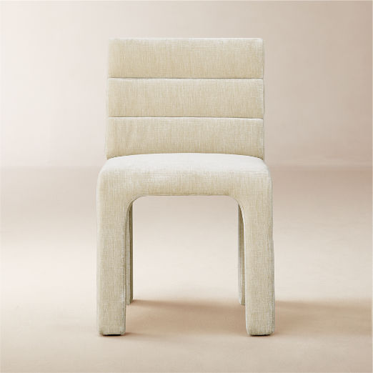 Castell Cream Channel Tufted Performance Fabric Dining Chair Set of 4