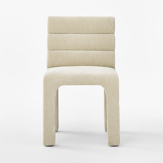 Castell Cream Channel Tufted Performance Fabric Dining Chair