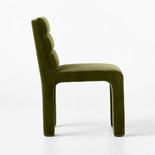 Castell Green Velvet Channel Tufted Dining Chair