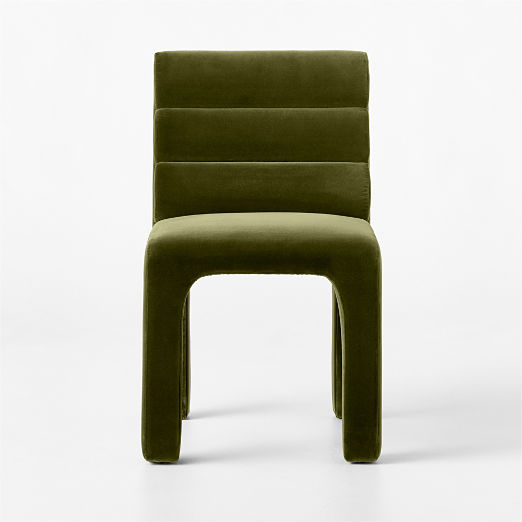 Castell Green Velvet Channel Tufted Dining Chair