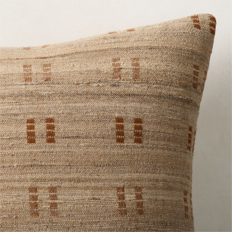 Castilla Sand and Brown Wool and Silk Throw Pillow Cover 20"x20" - image 1 of 5