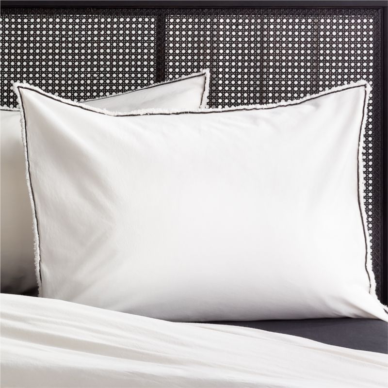 View Catalina Warm White Organic Cotton Standard Shams Set of 2 details