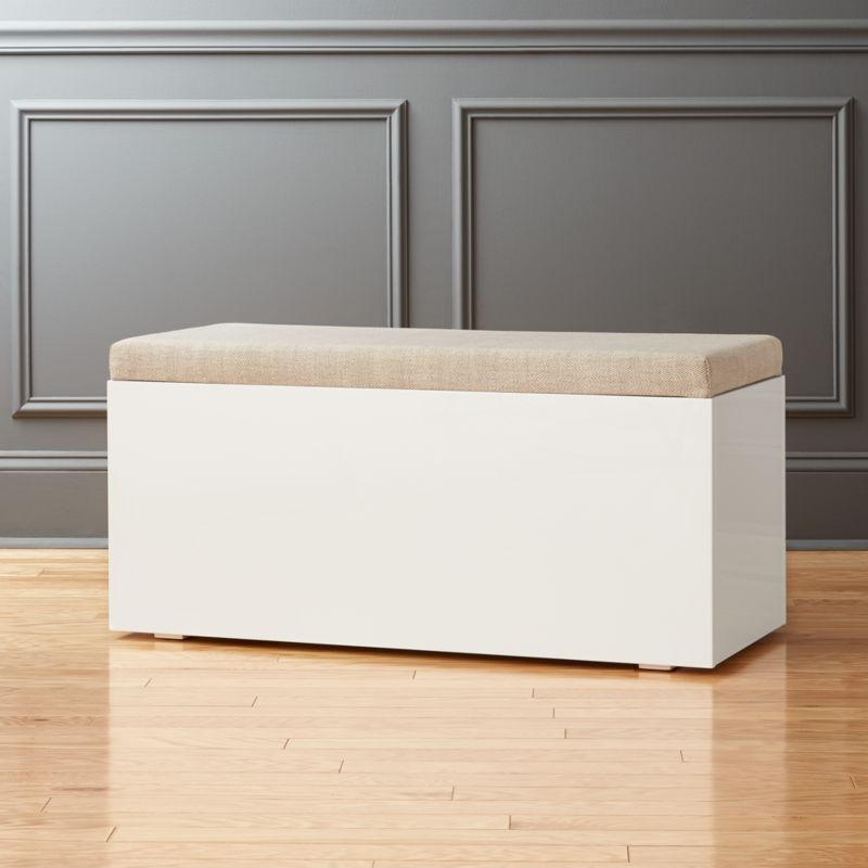 wood bedroom storage bench | cb2