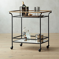 Modern Bar Carts And Home Bars Cb2 Cavalier Bar Cart