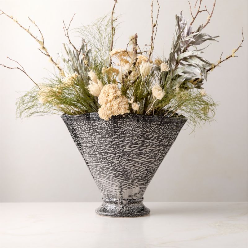 Cavo Scalloped Black And White Vase - image 2 of 14