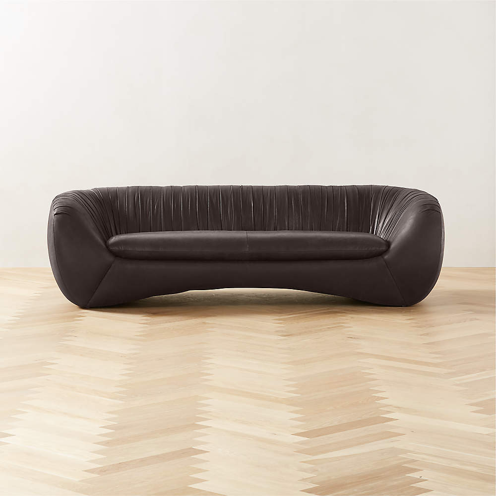textuur zelfstandig naamwoord Ook Cecil Modern Black Leather Sofa | CB2