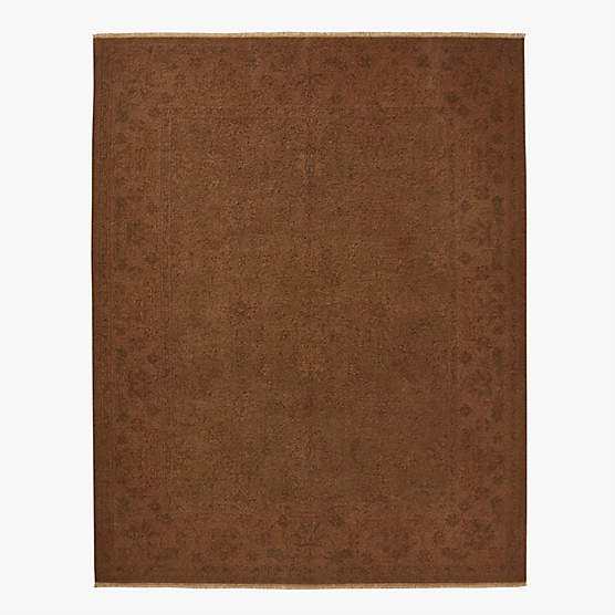 Cecile Brown New Zealand Wool Soumak Area Rug 9'x12'