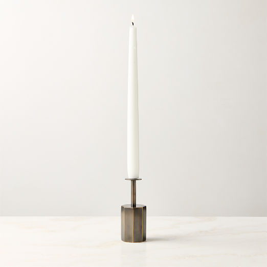Celestine Blackened Brass Taper Candle Holder 4.5" by goop