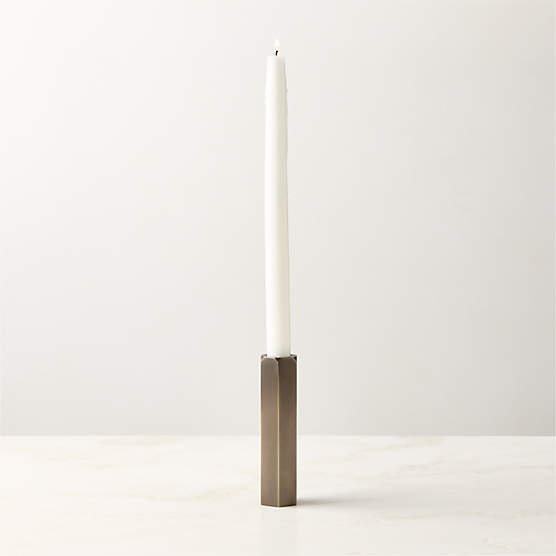 Celestine Blackened Brass Taper Candle Holder 5" by goop
