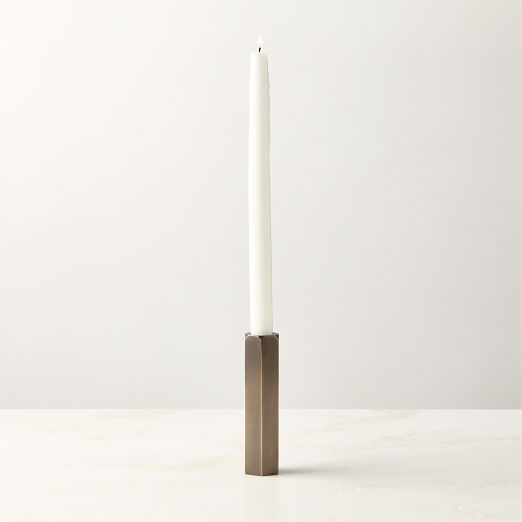 Celestine Blackened Brass Taper Candle Holder 5" by goop