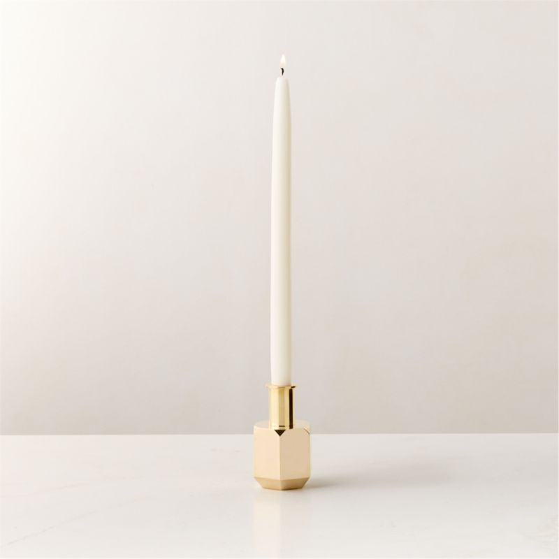 View Celestine Brass Taper Candle Holder 4" by goop details