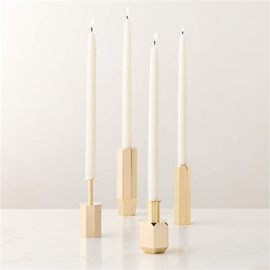 Celestine Brass Taper Candle Holders Set of 4 by goop