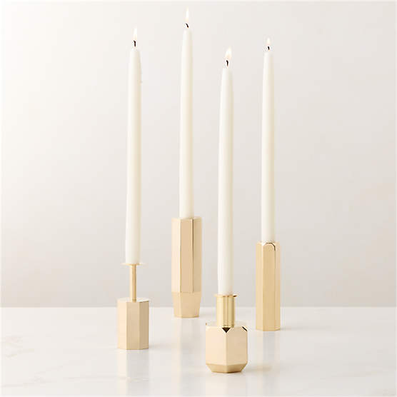 Celestine Brass Taper Candle Holders Set of 4 by goop