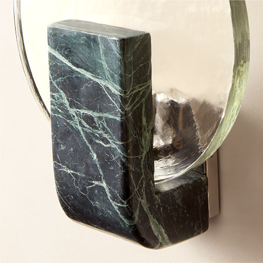 Celestun Green Marble And Cast Glass Wall Sconce