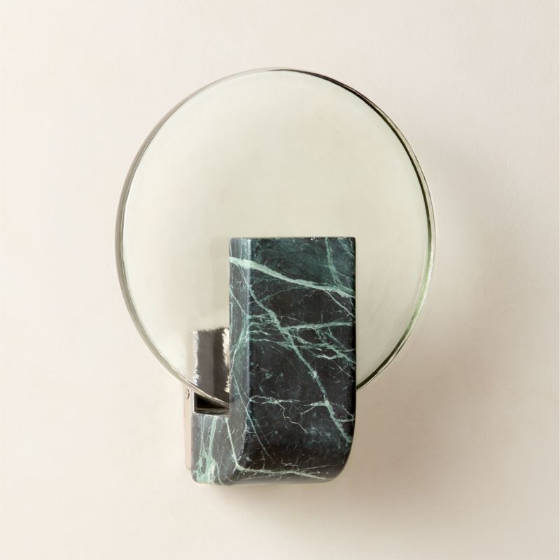 Celestun Green Marble And Cast Glass Wall Sconce Set of 2 - image 3 of 4