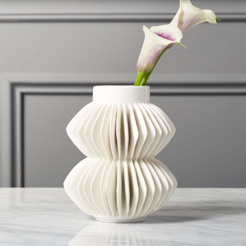 View Celia White Porcelain Vase details