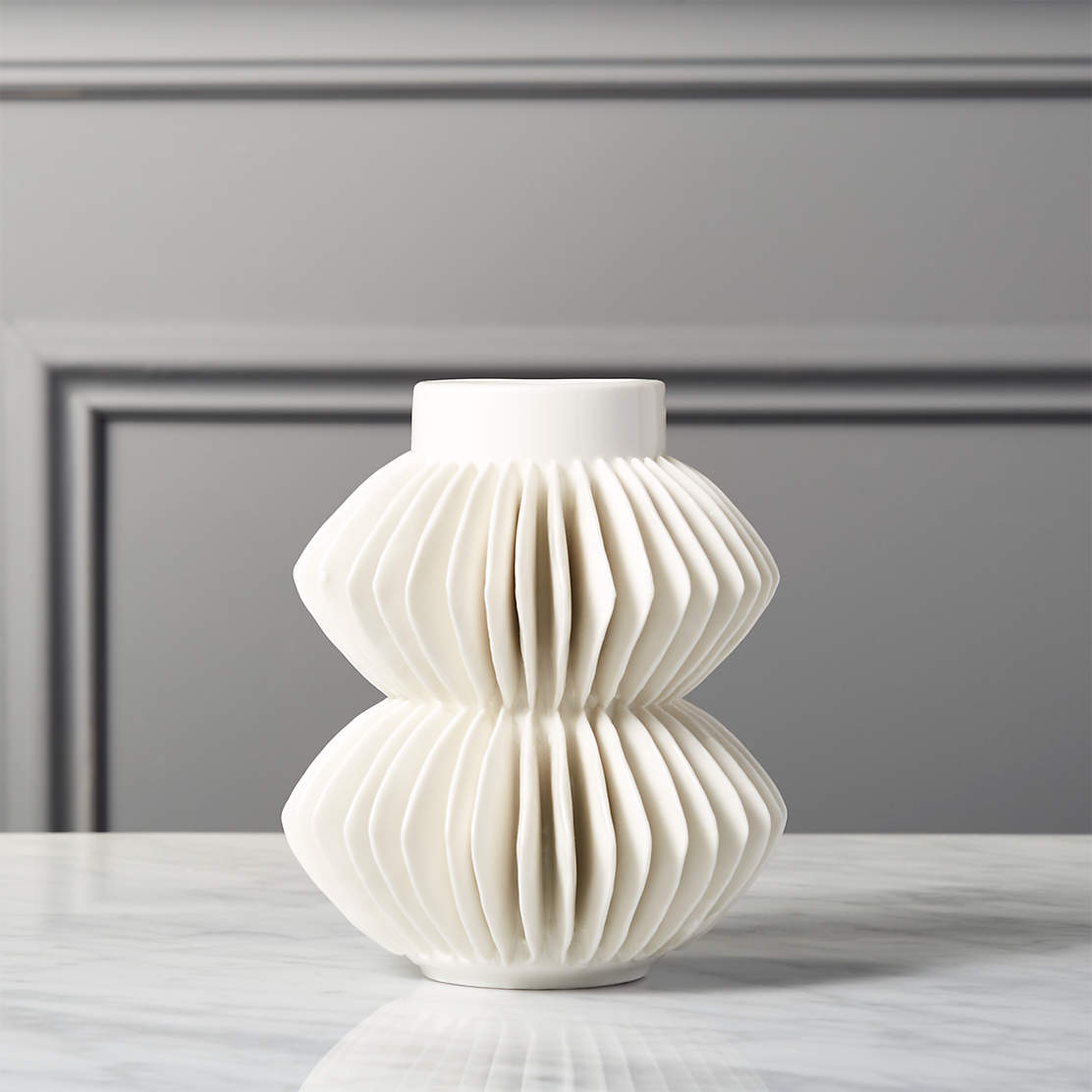 Dina Fluted Glass Vase + Reviews CB2 Canada