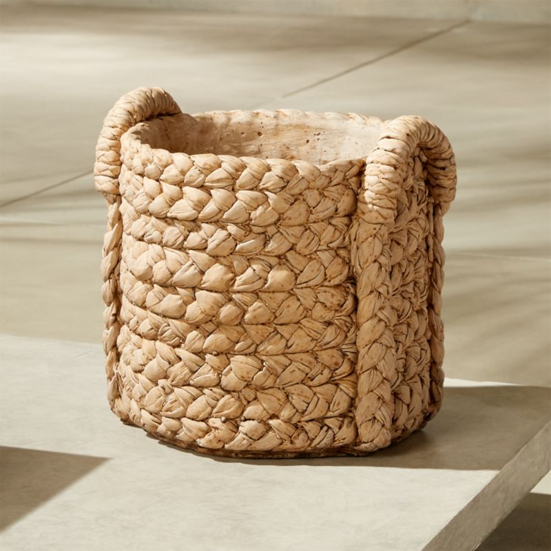 View Indoor/Outdoor Cement Basket Planter Medium details