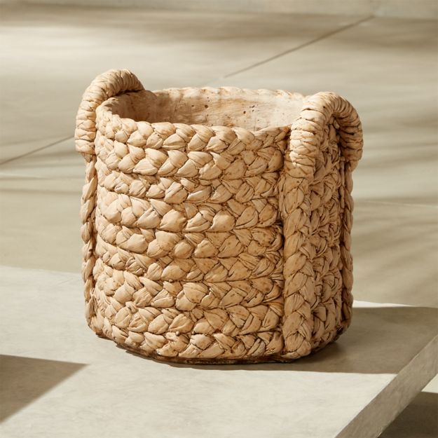 Cement Basket Medium Planter + Reviews CB2 Canada