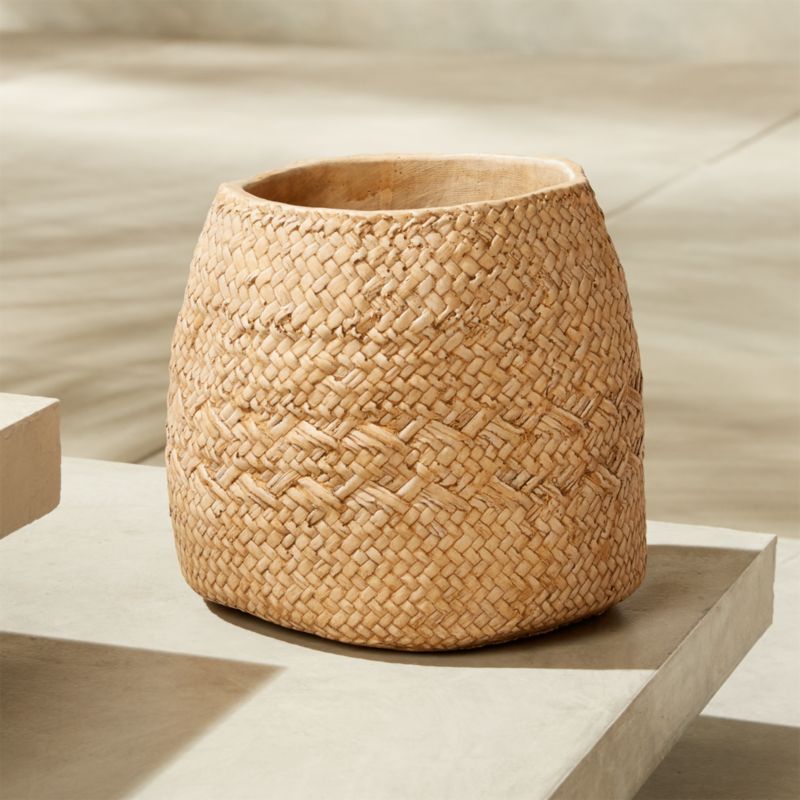 View Cement Basket Indoor/Outdoor Planter Small details