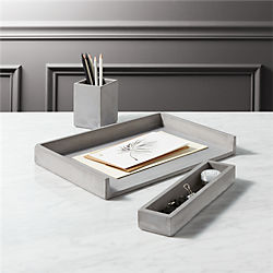 Unique Office Supplieodern Desk Accessories Cb2 Cement Desk Accessories