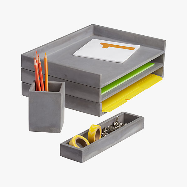 Cement Desk Accessories