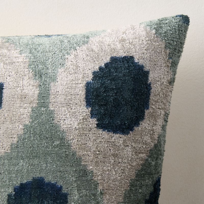Cerco Silver Blue Turkish Silk Throw Pillow With Down-Alternative Insert 20"x20" - image 1 of 4