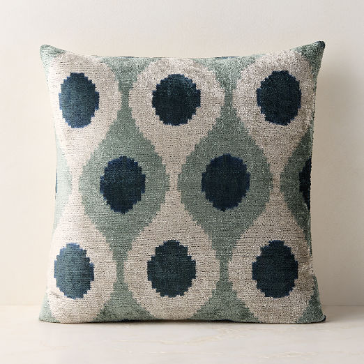 Cerco Silver Blue Turkish Silk Throw Pillow 20"x20"