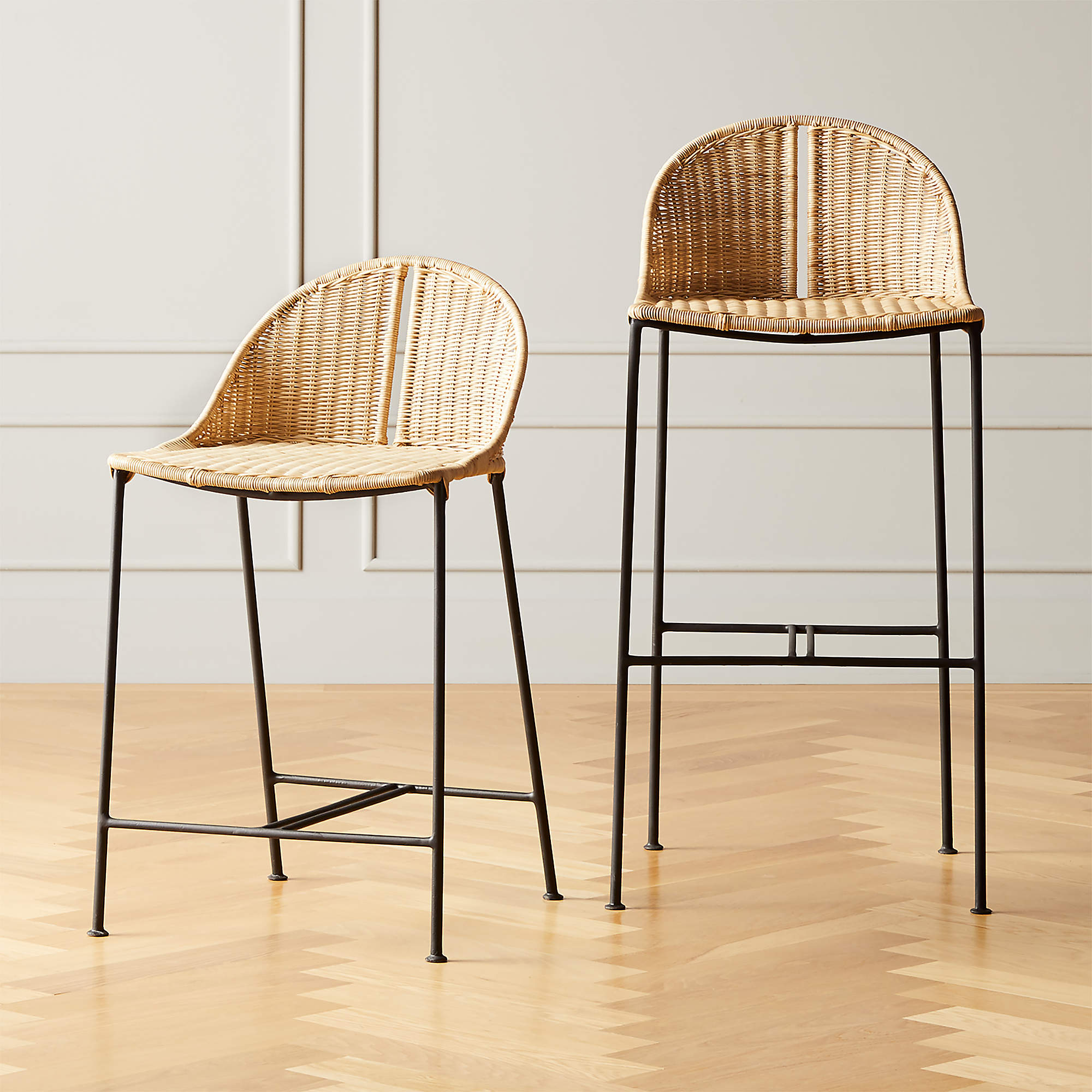 Cesta Rattan Bar Stools Cb2