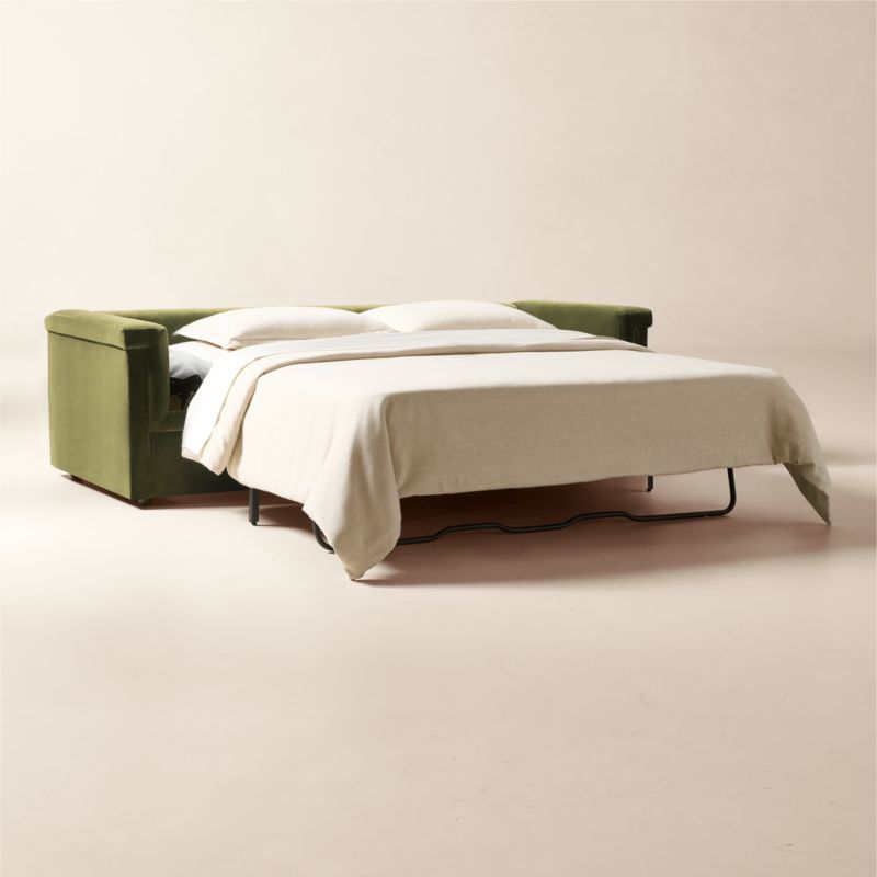 Ceva Green Velvet Sleeper Sofa - image 3 of 9