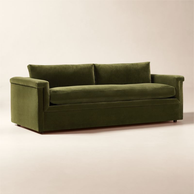 Ceva Green Velvet Sleeper Sofa - image 2 of 9