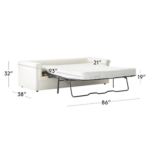 Ceva 86" Ivory Performance Velvet Sleeper Sofa