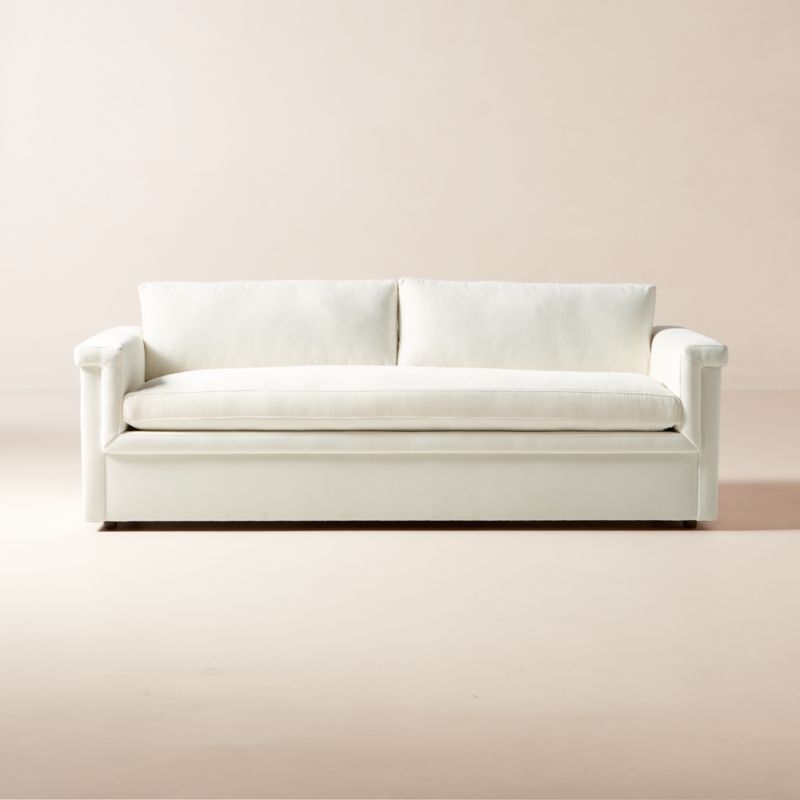 Ceva 86" Ivory Performance Velvet Sleeper Sofa - image 0 of 9