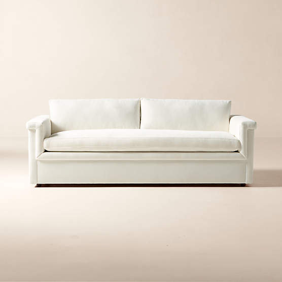 Marguerite White Performance Linen Sofa + Reviews CB2 Canada