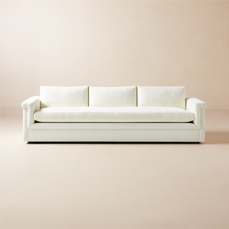 Ivory velvet sofa discount