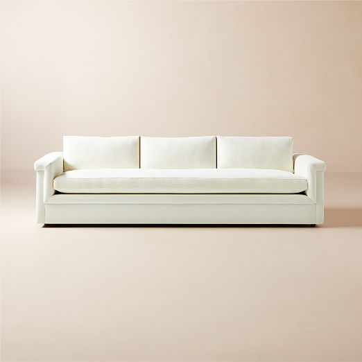 Ceva 103" Ivory Performance Velvet Sofa