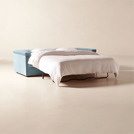 Ceva 86" Light Blue Performance Velvet Sleeper Sofa