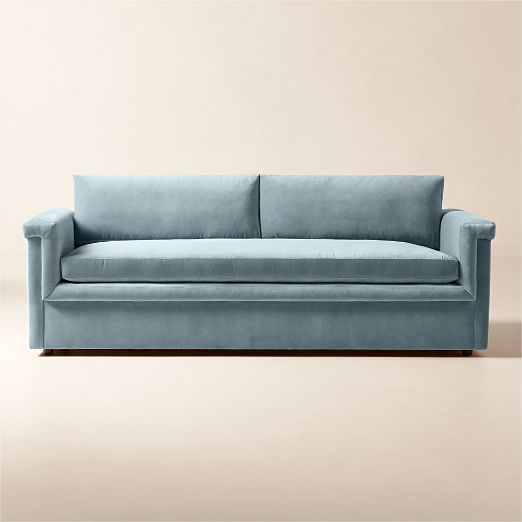 Ceva 86" Light Blue Performance Velvet Sleeper Sofa