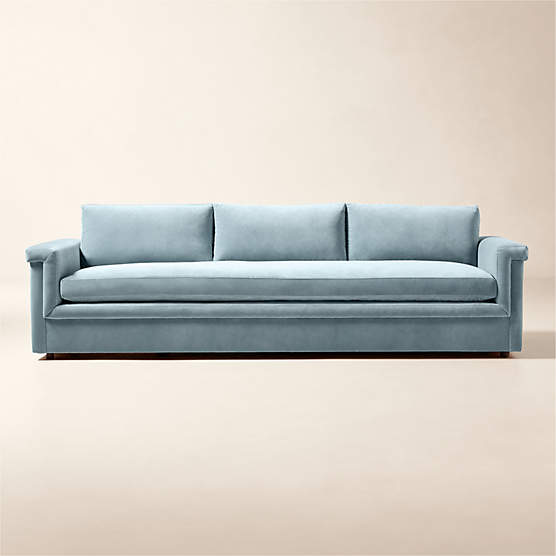 Ceva 103" Light Blue Performance Velvet Sofa