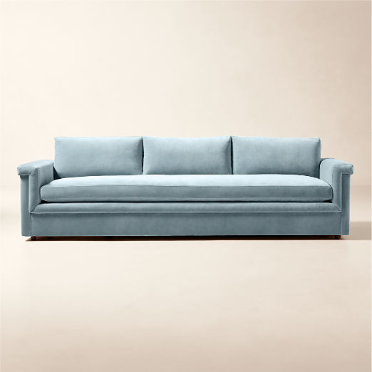Ceva 103" Light Blue Performance Velvet Sofa