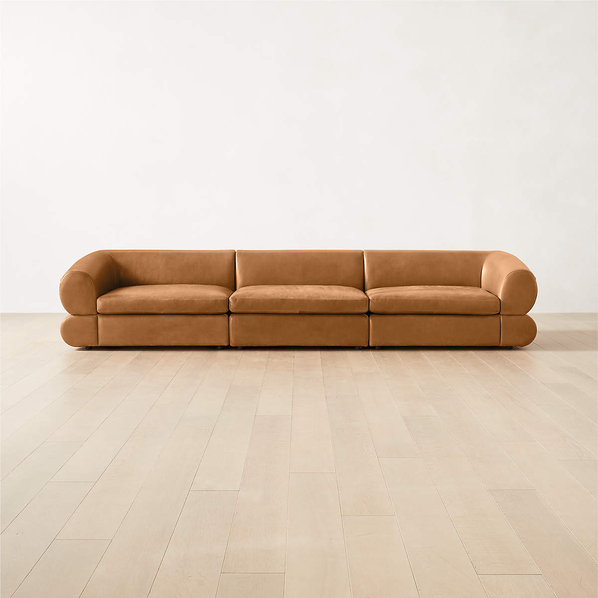 Chale Modern 3Piece Brown Leather Sectional Sofa CB2 Canada