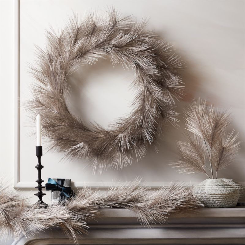 Faux Warm Silver Pine Holiday Wreath 31" - image 3 of 6