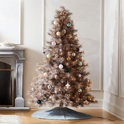 Faux Warm Silver Pine LED Christmas Tree 7.5'