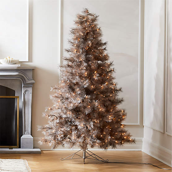 Faux Warm Silver Pine LED Christmas Tree 7.5'