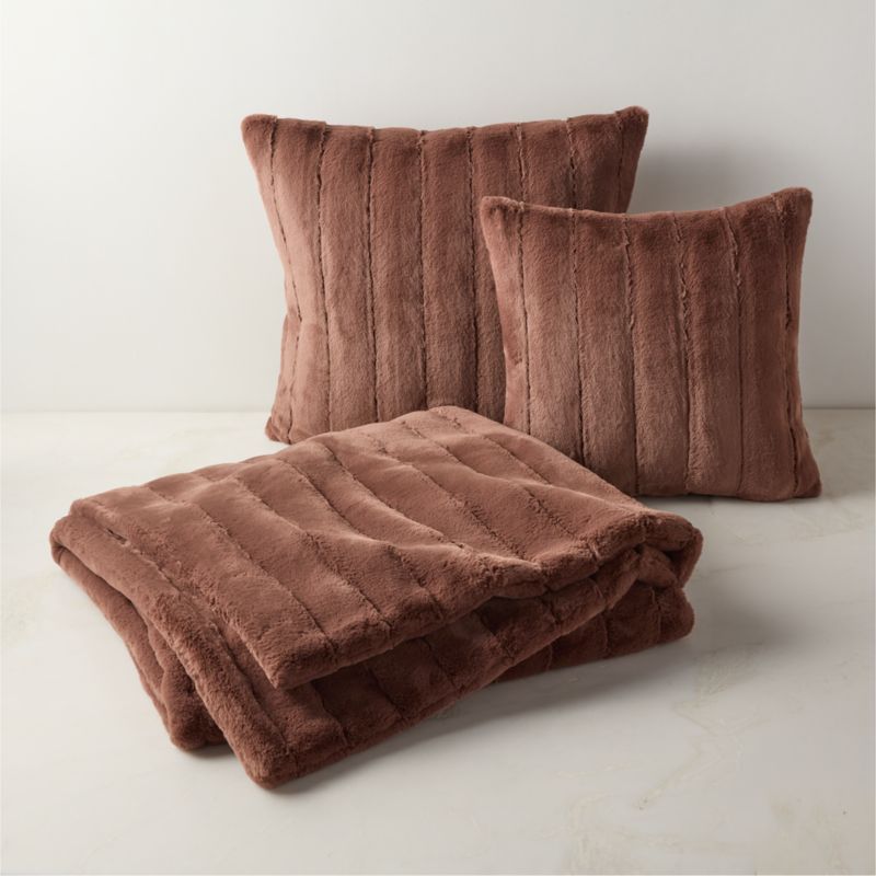 Channel Chestnut Brown Faux Fur Throw Blanket - image 4 of 6