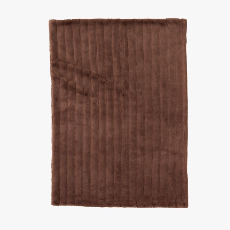 Channel Chestnut Brown Faux Fur Throw Blanket - image 1 of 6