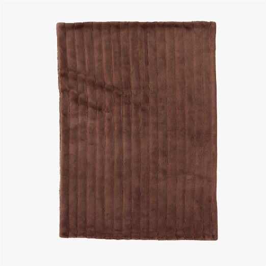 Channel Chestnut Brown Faux Fur Throw Blanket