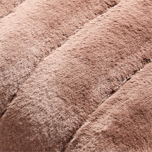 Channel Chestnut Brown Faux Fur Throw Pillow Cover 23"x23"