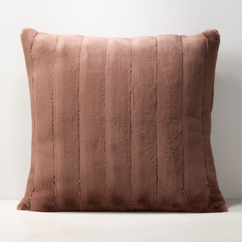 Channel Chestnut Brown Faux Fur Throw Pillow Cover 23" - image 0 of 7